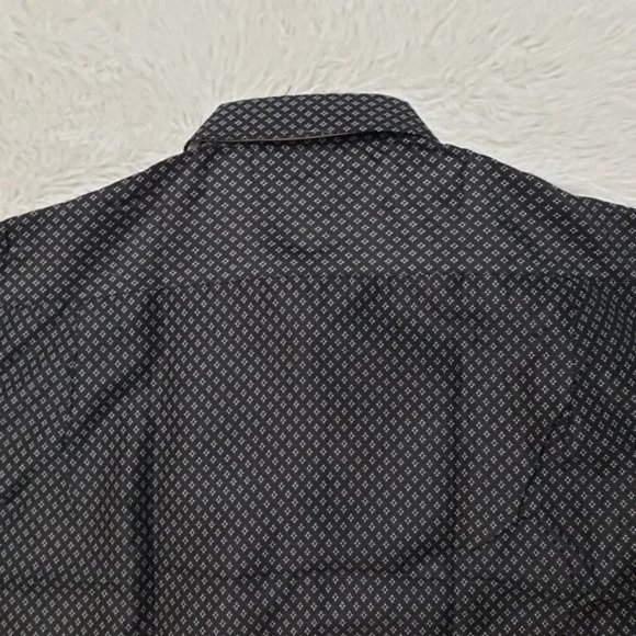 Daniel K Mens Tailored Fit Shirt XL Short Slv Button Up Black Pocket NEW - Picture 9 of 10